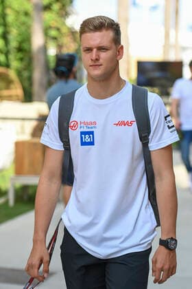 MIAMI GARDENS, FL - MAY 07: Haas driver Mick Schumacher arrives in the paddock prior to a practice session for the Formula 1 CRYPTO.COM Miami Grand Prix on May 7, 2022 at Miami International Autodrome in Miami Gardens, FL. (Photo by Doug Murray Icon Sportswire)(Photo by Doug Murray Icon Sportswire) AUTO: MAY 07 F1 Crypto.com Miami Grand Prix Icon76220220507006