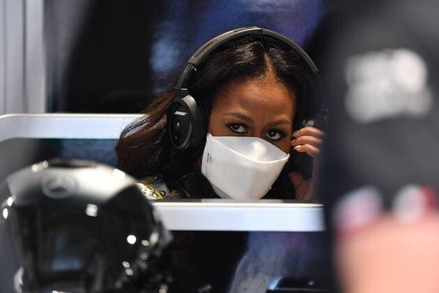FORMULA 1 CRYPTO COM MIAMI GRAND PRIX 07 05 2022, Miami International Autodrome, Miami, FORMULA 1 CRYPTO COM MIAMI GRAND PRIX ,in the picture Michelle Obama visiting Mercedes in the pits nordphotoxGmbHx xBratic nph00250