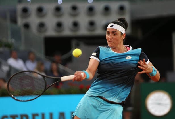 Ons Jabeur of Tunisie during the Mutua Madrid Open 2022 tennis tournament on May 7, 2022 at Caja Magica stadium in Madrid, Spain TENNIS : Mutua Madrid Open Finale Dames 2022 - 07 05 2022 LaurentLairys Panoramic 