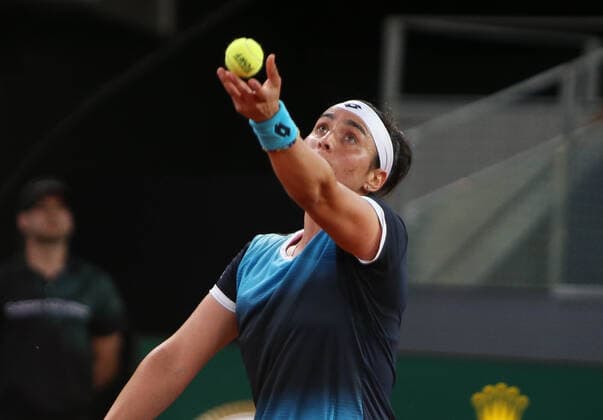 Ons Jabeur of Tunisie during the Mutua Madrid Open 2022 tennis tournament on May 7, 2022 at Caja Magica stadium in Madrid, Spain TENNIS : Mutua Madrid Open Finale Dames 2022 - 07 05 2022 LaurentLairys Panoramic 