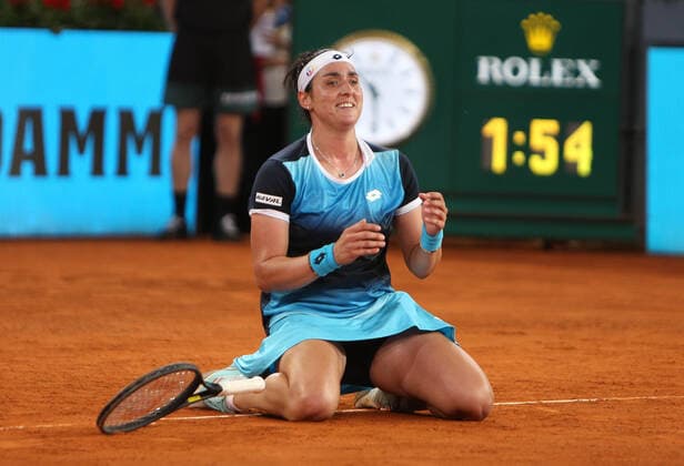 Ons Jabeur of Tunisie during the Mutua Madrid Open 2022 tennis tournament on May 7, 2022 at Caja Magica stadium in Madrid, Spain TENNIS : Mutua Madrid Open Finale Dames 2022 - 07 05 2022 LaurentLairys Panoramic 