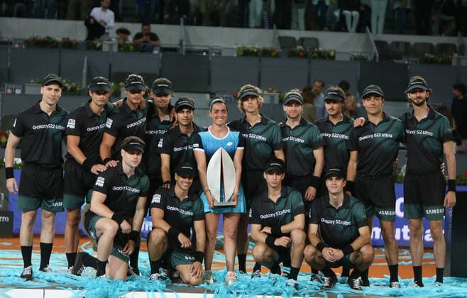 Ons Jabeur of Tunisie during the Mutua Madrid Open 2022 tennis tournament on May 7, 2022 at Caja Magica stadium in Madrid, Spain TENNIS : Mutua Madrid Open Finale Dames 2022 - 07 05 2022 LaurentLairys Panoramic 