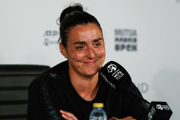 May 8, 2022, MADRID, MADRID, SPAIN: Ons Jabeur of Tunisia attends her press conference, PK, Pressekonferenz during the Mutua Madrid Open 2022 celebrated at La Caja Magica on May 07, 2022, in Madrid, Spain. MADRID SPAIN - ZUMAa181 20220508_zaa_a181_040 Copyright: xIrinaxR.xHipolitox