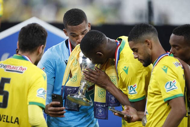 Joie des joueurs du FC Nantes FOOTBALL : Nice Vs Nantes - Coupe de France - Finale - 07 05 2022 MichaelBaucher Panoramic 