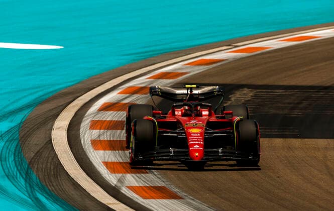 55 Carlos Sainz ESP, Scuderia Ferrari , F1 Grand Prix of Miami at Miami International Autodrome on May 7, 2022 in Miami, United States of America Photo by HOCH ZWEI Miami United States of America