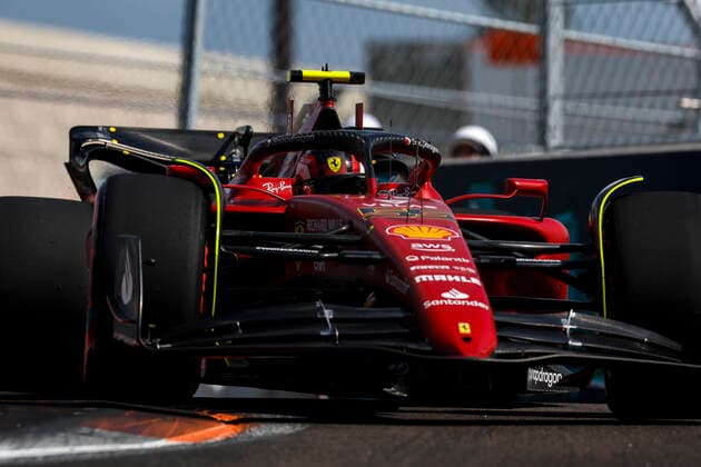 55 Carlos Sainz ESP, Scuderia Ferrari , F1 Grand Prix of Miami at Miami International Autodrome on May 7, 2022 in Miami, United States of America Photo by HOCH ZWEI Miami United States of America