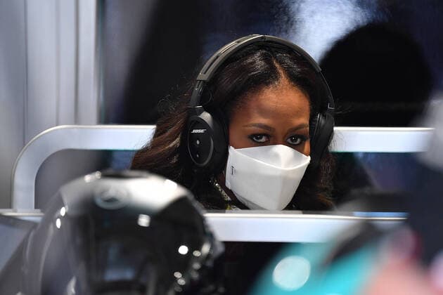 07.05.2022, Miami International Autodrome, Miami, FORMULA 1 CRYPTO.COM MIAMI GRAND PRIX ,im Bild Michelle Obama zu Gast bei Mercedes in der Box.  Copyright: xHasanxBratic AvensImagesx xipa-ax xx 0