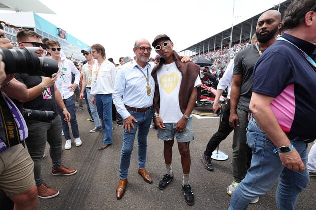 Pharrell Williams with Serena Williams, starting grid, grille de depart with Richard Mille during the US human during the Formula 1 Crypto.com Miami Grand Prix 2022, 5th round of the 2022 FIA Formula One World Championship, WM, Weltmeisterschaft on the Miami International Autodrome, from May 6 to 8, 2022 in Miami Gardens, Florida, United States of America - F1 - MIAMI GRAND PRIX 2022 - RACE DPPI Panoramic  GOOD0278