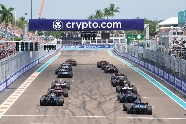 F1 - FORMULA 1 CRYPTO.COM MIAMI GRAND PRIX 2022, 08 05 2022 Miami International Autodrome, Miami, United States on 8 May 2022 Lights out, race start during the F1 - FORMULA 1 CRYPTO.COM MIAMI GRAND PRIX 2022, Eleanor Hoad Editorial Use Only Copyright: xEleanorxHoadx ESM-0464-0028
