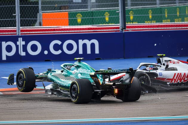 Formula 1, GP Miami, Crash of Schumacher and Vettel