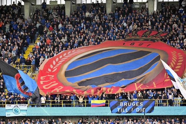 BRUGGE, BELGIUM - MAY 11 : fans of Brugge pictured during the Jupiler Pro League Champions Play-Off match between Club Brugge and Royale Union Saint-Gilloise at the Jan Breydel stadium on May 11, 2022 in Brugge, Belgium, 11 05 2022 ( Club Brugge v Union Saint-Gilloise : Jupiler Pro League Champions Play-Off PhotoNews Panoramic 