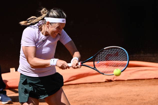 May 12, 2022, Rome, Italy: Victoria Azarenka (BLR) during the first round against Iga Swiatek (POL) of the WTA, Tennis Damen Master 1000 Internazionali BNL D Italia tournament at Foro Italico on May 12, 2022. Tennis Internationals - Internazionali BNL d Italia, Rome, Italy  - ZUMAl164 20220512_zsa_l164_043 Copyright: xFabrizioxCorradettix