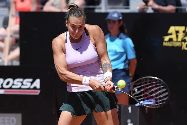 12th May 2022; Foro Italico, Rome, Italy: ATP, Tennis Herren Rome Italian Open tennis tournament; Aryna Sabalenka (Belarus) during her 2-0 win over Pegula of USA  ActionPlus12389267 AllShotLive