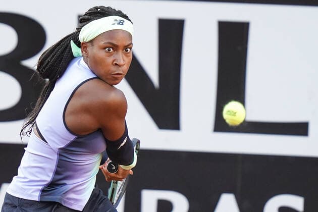 Internazionali BNL D Italia 2022 - Day Five Coco Gauff in action during the Internazionali BNL D Italia 2022 match between Maria Sakkari and Coco Gauff - Day Five on May 12, 2022 at Foro Italico in Rome, Italy. Rome Roma Italy  Copyright: xGiuseppexMaffiax originalFilename:maffia-internaz220512_npyfz.jpg