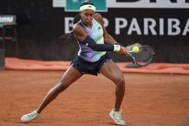 Internazionali BNL D Italia 2022 - Day Five Coco Gauff in action during the Internazionali BNL D Italia 2022 match between Maria Sakkari and Coco Gauff - Day Five on May 12, 2022 at Foro Italico in Rome, Italy. Rome Roma Italy  Copyright: xGiuseppexMaffiax originalFilename:maffia-internaz220512_npHua.jpg