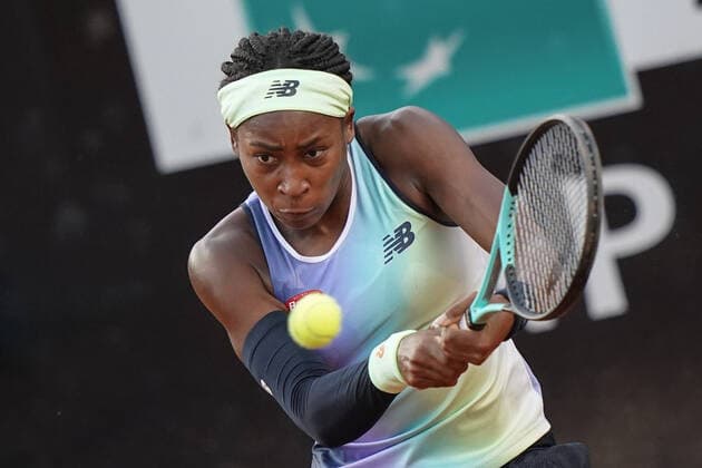 Internazionali BNL D Italia 2022 - Day Five Coco Gauff in action during the Internazionali BNL D Italia 2022 match between Maria Sakkari and Coco Gauff - Day Five on May 12, 2022 at Foro Italico in Rome, Italy. Rome Roma Italy  Copyright: xGiuseppexMaffiax originalFilename:maffia-internaz220512_npnzC.jpg