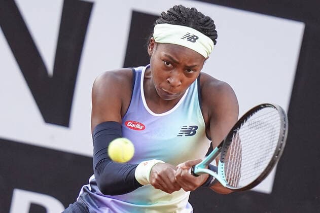 Coco Gauff in action during the Internazionali BNL D Italia 2022 match between Maria Sakkari and Coco Gauff on 12 May 2022 at Foro Italico, Rome. Photo by Giuseppe Maffia. Rome Foro Italico Rome Italy Copyright: xGiuseppexMaffiax SP24-325-096