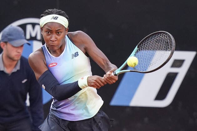 Sport Bilder des Tages Coco Gauff in action during the Internazionali BNL D Italia 2022 match between Maria Sakkari and Coco Gauff on 12 May 2022 at Foro Italico, Rome. Copyright: xGiuseppexMaffiax 31980094