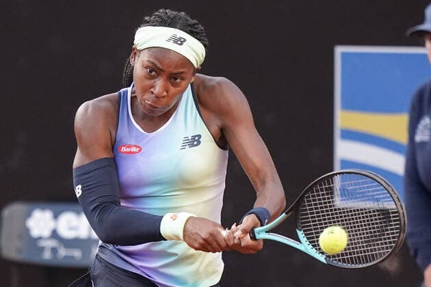 Coco Gauff in action during the Internazionali BNL D Italia 2022 match between Maria Sakkari and Coco Gauff on 12 May 2022 at Foro Italico, Rome. Photo by Giuseppe Maffia. Rome Foro Italico Rome Italy Copyright: xGiuseppexMaffiax SP24-325-101