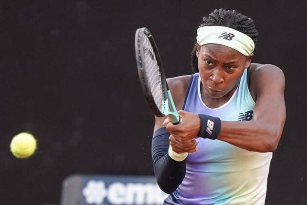 Coco Gauff in action during the Internazionali BNL D Italia 2022 match between Maria Sakkari and Coco Gauff on 12 May 2022 at Foro Italico, Rome. Photo by Giuseppe Maffia. Rome Foro Italico Rome Italy Copyright: xGiuseppexMaffiax SP24-325-103