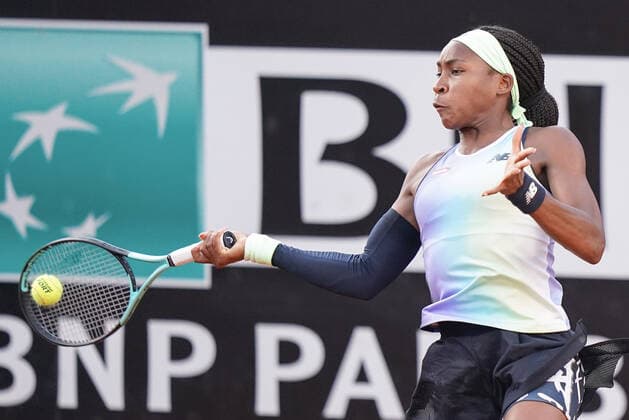 Coco Gauff in action during the Internazionali BNL D Italia 2022 match between Maria Sakkari and Coco Gauff on 12 May 2022 at Foro Italico, Rome. Photo by Giuseppe Maffia. Rome Foro Italico Rome Italy Copyright: xGiuseppexMaffiax SP24-325-105