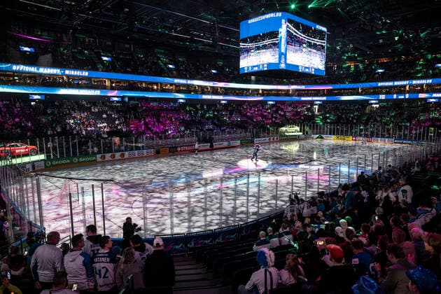 220513 General interior view over Nokia Arena ahead of the 2022 IIHF Ice Hockey World Championship game between Finland and Norway on May 13, 2022 in Tampere Photo Maxim ThorÃ BILDBYRAN kod MT MT0383 ishockey ice hockey 2022 iihf world championship norge norway finland bbeng dag 1,  Copyright: MAXIMxTHORE BB220513MT058