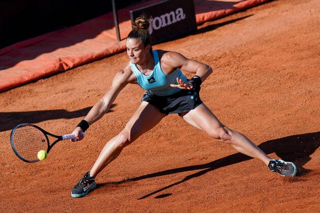 Maria Sakkari in action during the Internazionali BNL D Italia match between Maria Sakkari and Ons Jabeur on 13 May 2022 at Foro Italico, Rome. Photo by Giuseppe Maffia. Rome Foro Italico Rome Italy Copyright: xGiuseppexMaffiax SP24-325-231