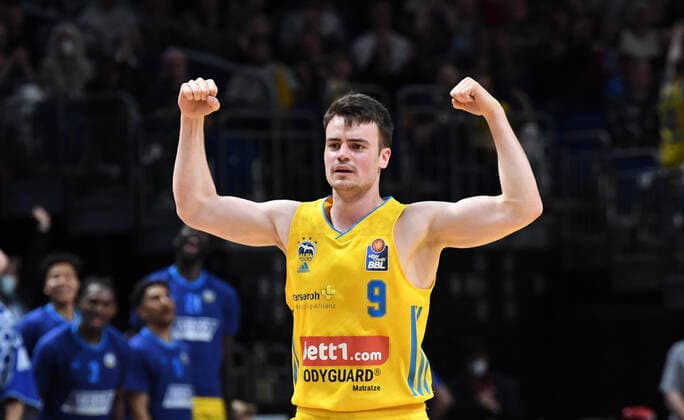 Basketball, BBL, ALBA Berlin extends contract with Jonas Mattisseck until 2028 - Stock photos