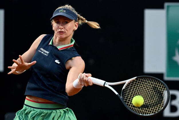 May 13, 2022, ROME: Jil Teichmann of Switzerland in action during her women s singles quarter final match against Daria Kasatkina of Russia at the Italian Open tennis tournament in Rome, Italy, 13 May 2022. ANSA ETTORE FERRARI ROME - ZUMAa110 20220513_zaf_a110_060 Copyright: xEttorexFerrarix