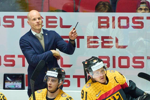 DEB National coach, headcoach, team manager, Bundestrainer, Toni Söderholm, Soederholm of Germany in the match GERMANY - CANADA IIHF Ice hockey, Eishockey World Championship, WM, Weltmeisterschaft Group B in Helsinki, Finland, May 13, 2022, Season 2021 2022