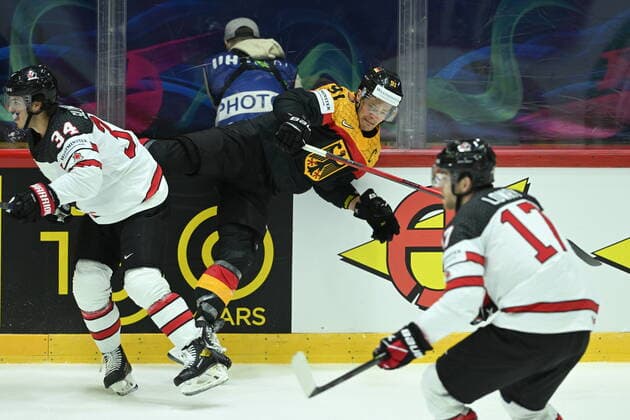 Moritz Muller of Germany during the 2022 IIHF Ice hockey, Eishockey World Championship, WM, Weltmeisterschaft group A match between Germany and Canada at the Helsinki Ice Hall on May 13. in Helsinki, Finland. (Jussi Eskola Newspix24)  Copyright: xJussixEskolax NP24_01842231