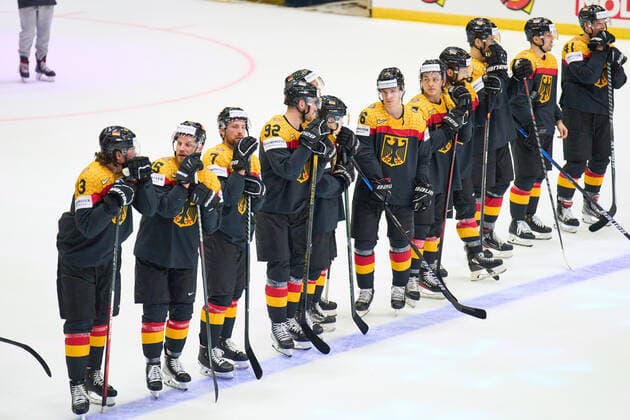 DEB team sad after the match GERMANY - CANADA IIHF Ice hockey, Eishockey World Championship, WM, Weltmeisterschaft Group B in Helsinki, Finland, May 13, 2022, Season 2021 2022