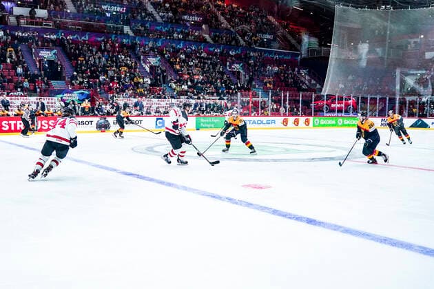 HELSINKI, FINLAND MAY 13 Nicholas Holden of Canada in action during the 2022 IIHF Ice Hockey World Championship match between Germany and Canada at Helsinki Ice Hall on May 13, 2022 in Helsinki, Finland Helsinki Ice Hall Uusimaa Finland  Copyright: xJustPictures.ch JarixPestelaccix