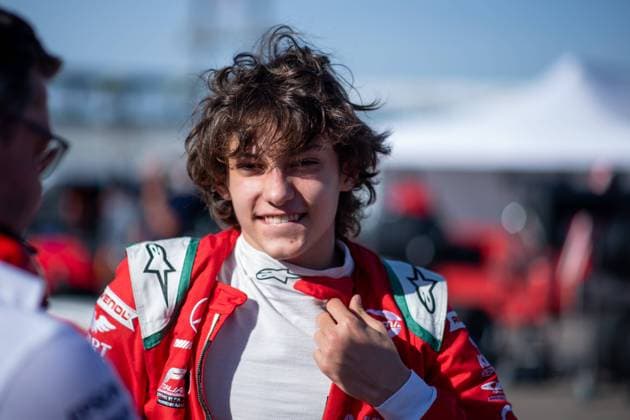Andrea Kimi Antonelli Italy 12 , Prema Racing SRL, Mercedes AMG Rookie, laughs, GER, ADAC Formula 4 Hockenheim, Hockenheimring, Free Practice, 13 05 2022 GER, ADAC Formula 4 Hockenheim, Hockenheimring, Free Practice, 13 05 2022 Copyright: xEibner Memmlerx EP_MMR