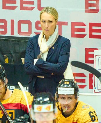 Jessica Campbell assistent coache of Germany, in the match GERMANY - CANADA 3-5 IIHF Ice hockey, Eishockey World Championship, WM, Weltmeisterschaft Group B in Helsinki, Finland, May 13, 2022, Season 2021 2022