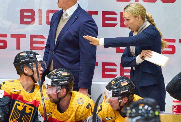 Jessica Campbell assistent coach of Germany, in the match GERMANY - CANADA 3-5 IIHF Ice hockey, Eishockey World Championship, WM, Weltmeisterschaft Group B in Helsinki, Finland, May 13, 2022, Season 2021 2022