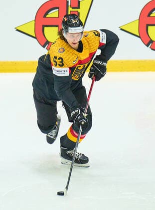 Moritz Seider Nr.53 of Germany in the match GERMANY - CANADA 3-5 IIHF Ice hockey, Eishockey World Championship, WM, Weltmeisterschaft Group B in Helsinki, Finland, May 13, 2022, Season 2021 2022