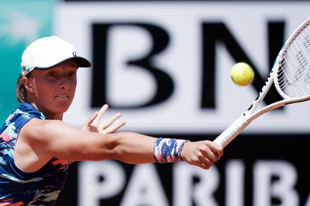 Internazionali BNL D Italia 2022 - Day Seven Iga Swiatek in action during the Internazionali BNL D Italia 2022 match between Iga Swiatek and Aryna Sabalenka - Day Seven on May 14, 2022 at Foro Italico in Rome, Italy. Rome Roma Italy  Copyright: xGiuseppexMaffiax originalFilename:maffia-internaz220514_npsVJ.jpg