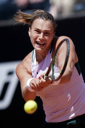 Aryna Sabalenka in action during the Internazionali BNL D Italia match between Iga Swiatek and Aryna Sabalenka on 14 May 2022 at Foro Italico, Rome. Copyright: xGiuseppexMaffiax 31980286
