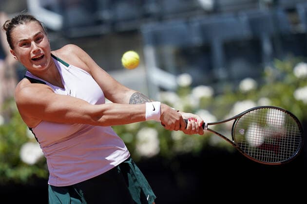 Aryna Sabalenka in action during the Internazionali BNL D Italia match between Iga Swiatek and Aryna Sabalenka on 14 May 2022 at Foro Italico, Rome. Photo by Giuseppe Maffia. Rome Foro Italico Rome Italy Copyright: xGiuseppexMaffiax SP24-325-280
