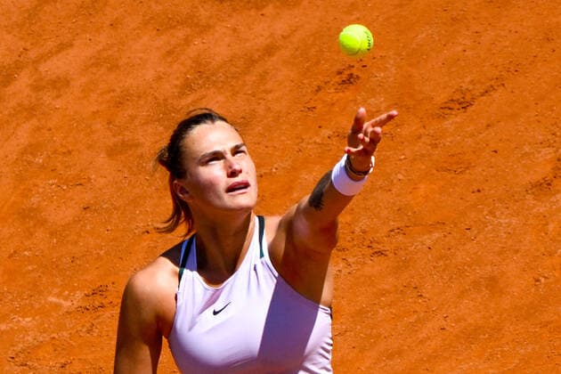May 14, 2022, Rome, Italy: Arena Sabalenka (BLR) during the semi-final against Iga Swiatek (POL) of the WTA, Tennis Damen Master 1000 Internazionali BNL D Italia tournament at Foro Italico on May 14, 2022. Tennis Internationals - Internazionali BNL d Italia - Women s semi-final - Swiatek vs Sabalenka, Rome, Italy  - ZUMAl164 20220514_zsa_l164_008 Copyright: xFabrizioxCorradettix