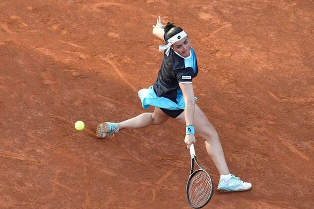 Ons Jabeur of Tunisia returns to Daria Kasatkina of Russia during their semifinal match at the Internazionali BNL D Italia tennis tournament at Foro Italico in Rome, Italy on May 14th, 2022. Photo Antonietta Baldassarre Insidefoto antoniettaxbaldassarre