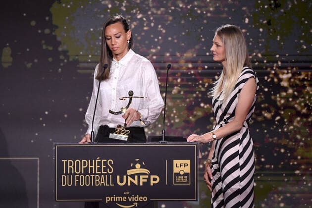 Christiane ENDLER - Corine PETIT during the Trophies UNFP ceremony at Pavillon Gabriel on May 15, 2022 in Paris, France. FOOTBALL : Trophees UNFP - Soiree - Paris - 15 05 2022 Pool FEP Panoramic 