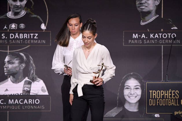 Clara MATEO - Christiane ENDLER during the Trophies UNFP ceremony at Pavillon Gabriel on May 15, 2022 in Paris, France. FOOTBALL : Trophees UNFP - Soiree - Paris - 15 05 2022 Pool FEP Panoramic 