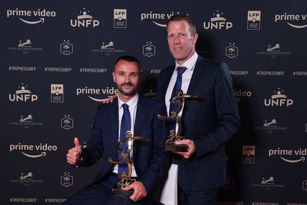 Stephan PIGNATELLI (ARBITRE) - Olivier THUAL (ARBITRE) during the Trophies UNFP ceremony at Pavillon Gabriel on May 15, 2022 in Paris, France. FOOTBALL : Trophees UNFP - Soiree - Paris - 15 05 2022 Pool FEP Panoramic 