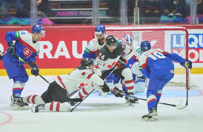 Pierre-Luc Dubois Nr. 80 of Canada st 1-3 in the match SLOVAKIA - CANADA of the IIHF Ice hockey, Eishockey World Championship, WM, Weltmeisterschaft Group B in Helsinki, Finland, May 16, 2022, Season 2021 2022