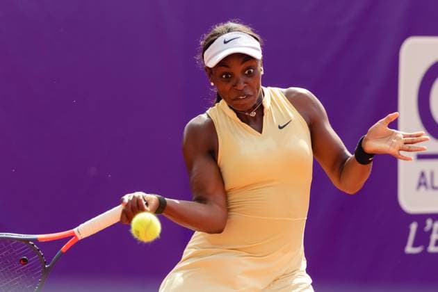 Strasbourg, France, May 16th 2022: Sloane Stephens of USA in action during her Round of 32 Singles match of the 2022 Internationaux de Strasbourg against Nefisa Berberovic of Bosnia-Herzegovina at the Tennis Club de Strasbourg in Strasbourg, France Dan O Connor SPP 2022 Internationaux de Strasbourg - Round of 32 Singles - Nefisa Berberovic v Sloane Stephens - Tennis Club de Strasbourg 