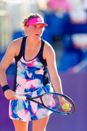 Strasbourg, France, May 16th 2022: Carole Monnet of France in action during her Round of 32 Singles match of the 2022 Internationaux de Strasbourg against Elise Mertens of Belgium at the Tennis Club de Strasbourg in Strasbourg, France Dan O Connor SPP 2022 Internationaux de Strasbourg - Round of 32 Singles - Elise Mertens v Carole Monnet - Tennis Club de Strasbourg 