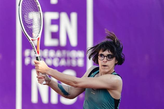 Strasbourg, France, May 16th 2022: Julie Gervais of France during her Round of 32 Singles match of the 2022 Internationaux de Strasbourg against Aliaksandra Sasnovich at the Tennis Club de Strasbourg in Strasbourg, France Dan O Connor SPP 2022 Internationaux de Strasbourg - Round of 32 Singles - Julie Gervais v Aliaksandra Sasnovich - Tennis Club de Strasbourg 
