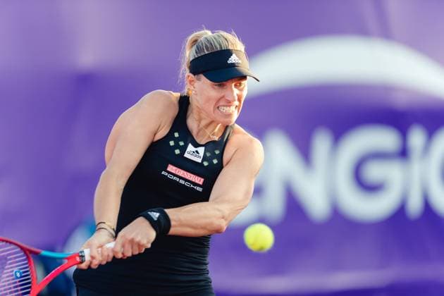 Strasbourg, France, May 16th 2022: Angelique Kerber of Germany in action during her Round of 32 Singles match of the 2022 Internationaux de Strasbourg against Diane Parry of France at the Tennis Club de Strasbourg in Strasbourg, France Dan O Connor SPP 2022 Internationaux de Strasbourg - Round of 32 Singles - Diane Parry v Angelique Kerber - Tennis Club de Strasbourg 